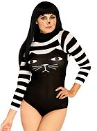 Cat (woman), body costume, horizontal stripes